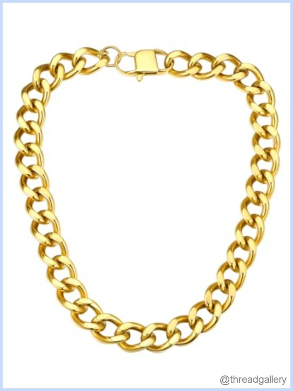 Chunky Cuban Link Chain Necklace Stainless Steel Lobster Clasp